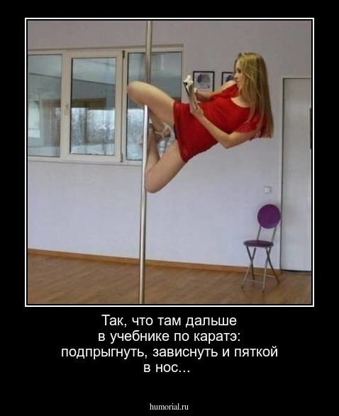 Так, что там дальше в учебнике по каратэ: подпрыгнуть, зависнуть и пяткой в нос...