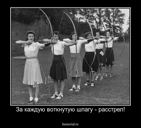 За каждую воткнутую шпагу - расстрел!