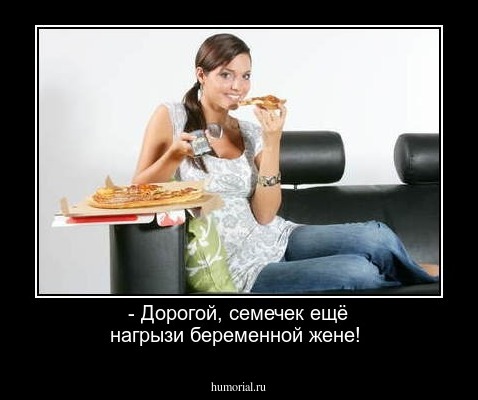 - Дорогой, семечек ещё нагрызи беременной жене!
