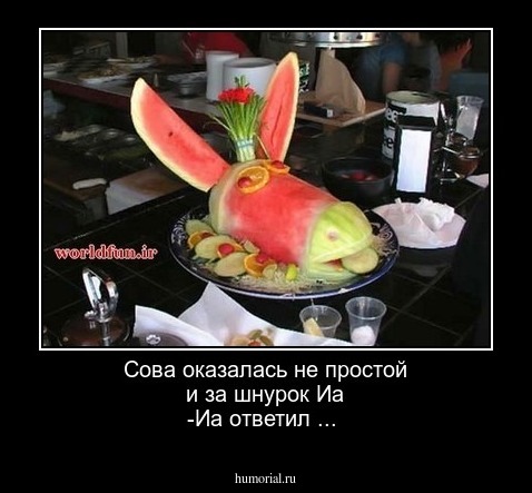 Сова оказалась не простой и за шнурок Иа -Иа ответил ...