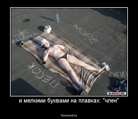 и мелкими буквами на плавках: "член"