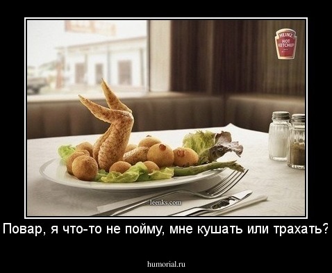 Повар, я что-то не пойму, мне кушать или трахать?