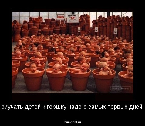 Приучать детей к горшку надо с самых первых дней...
