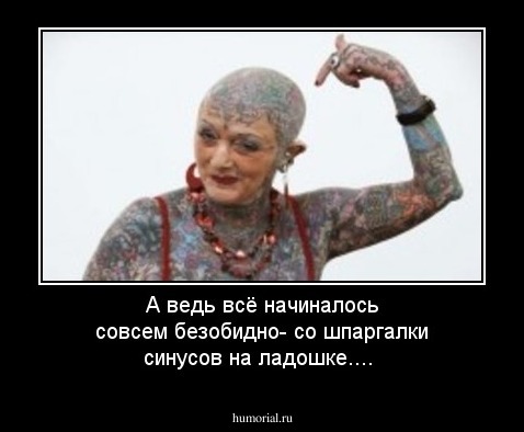 А ведь всё начиналось совсем безобидно- со шпаргалки синусов на ладошке....