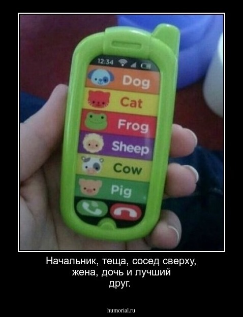 Начальник, теща, сосед сверху, жена, дочь и лучший друг.