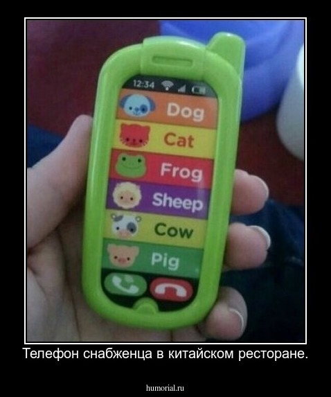 Телефон снабженца в китайском ресторане.