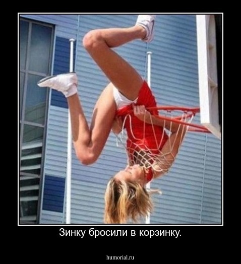 Зинку бросили в корзинку.