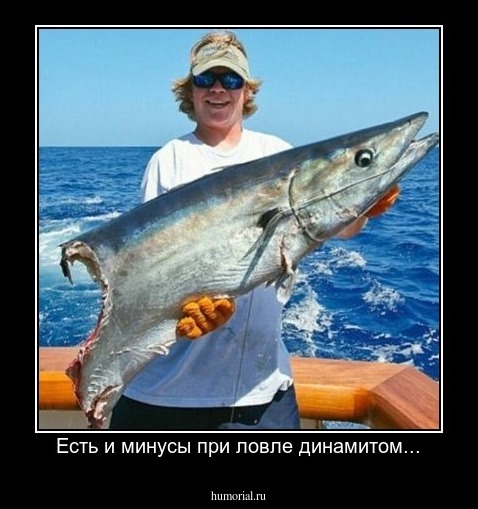 Есть и минусы при ловле динамитом...