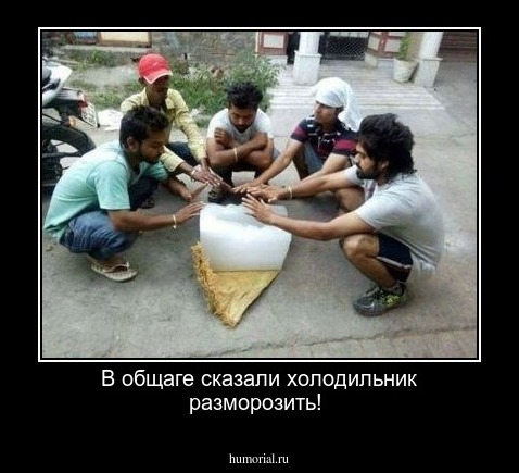 В общаге сказали холодильник разморозить!