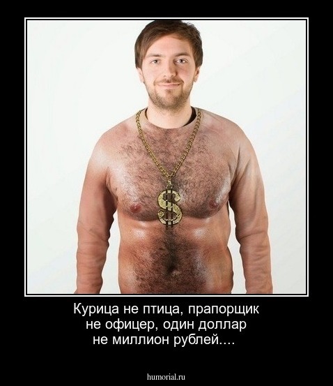 Курица не птица, прапорщик не офицер, один доллар не миллион рублей....