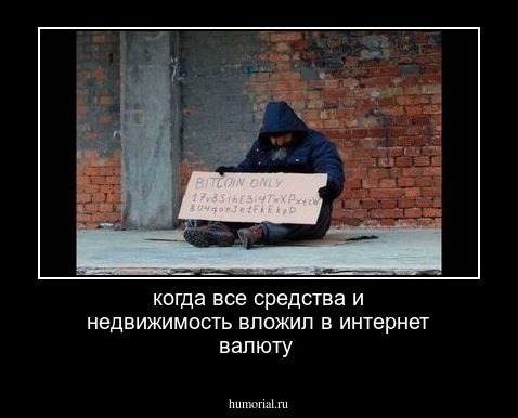 когда все средства и недвижимость вложил в интернет валюту 