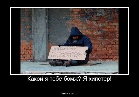Какой я тебе бомж? Я хипстер!