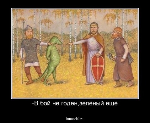 -В бой не годен,зелёный ещё