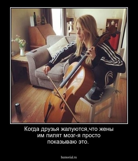 Когда друзья жалуются,что жены им пилят мозг-я просто показываю  это.