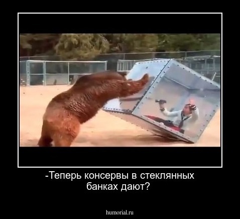 -Теперь консервы в стеклянных банках дают?