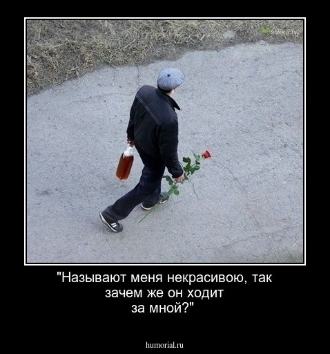 "Называют меня некрасивою, так зачем же он ходит за мной?"