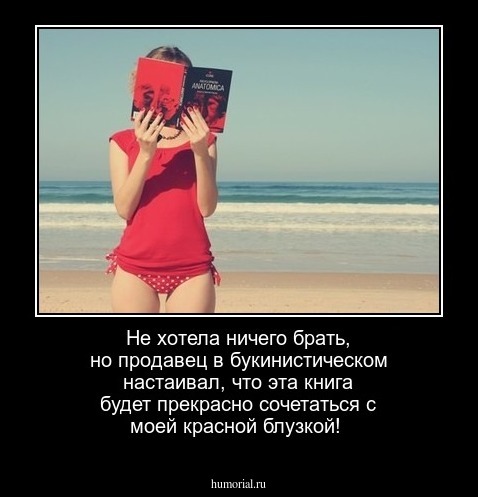 Не хотела ничего брать, но продавец в букинистическом настаивал, что эта книга будет прекрасно сочетаться с моей красной блузкой! 