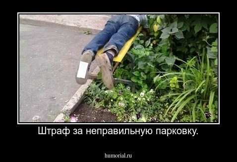 Штраф за неправильную парковку.