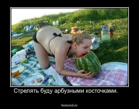 Стрелять буду арбузными косточками.    