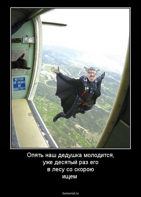 Опять наш дедушка молодится, уже десятый раз его в лесу со скорою ищем