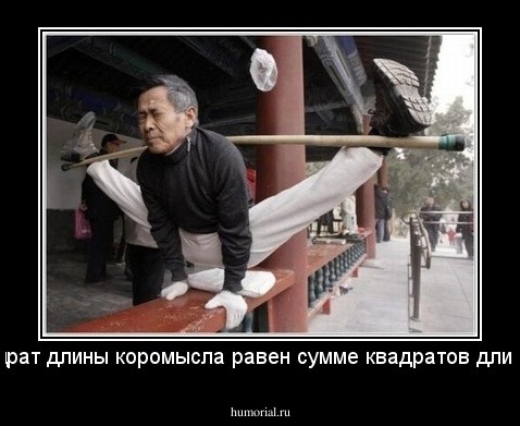 квадрат длины коромысла равен сумме квадратов длин ног