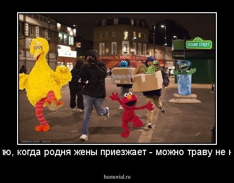- Люблю, когда родня жены приезжает - можно траву не курить.