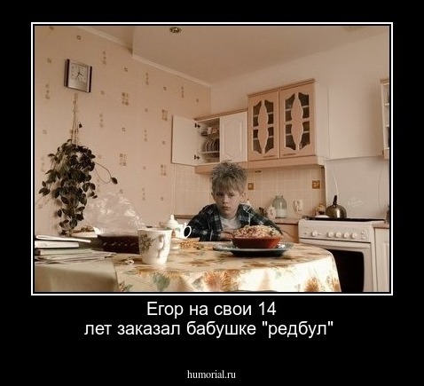 Егор на свои 14 лет заказал бабушке "редбул"