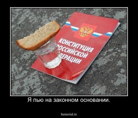 Я пью на законном основании.