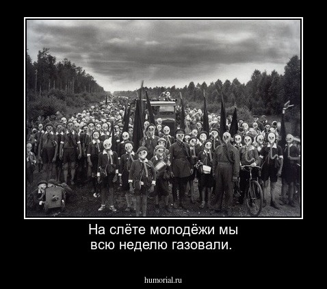 На слёте молодёжи мы всю неделю газовали.