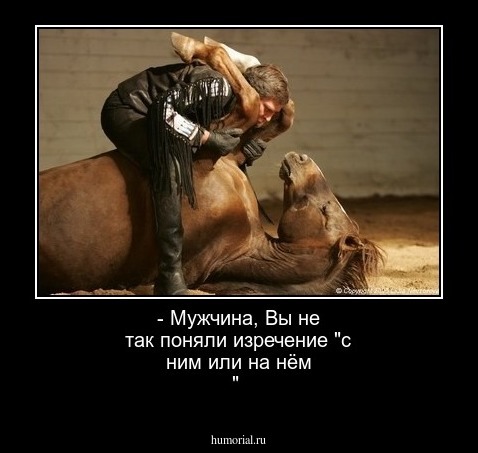 - Мужчина, Вы не так поняли изречение "с ним или на нём "
