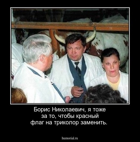 Борис Николаевич, я тоже за то, чтобы красный флаг на триколор заменить.