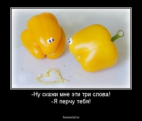 -Ну скажи мне эти три слова!
-Я перчу тебя!