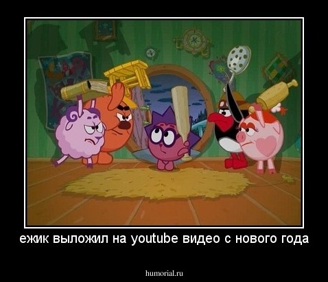 ежик выложил на youtube видео с нового года