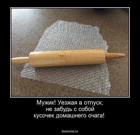 Мужик! Уезжая в отпуск, не забудь с собой кусочек домашнего очага!