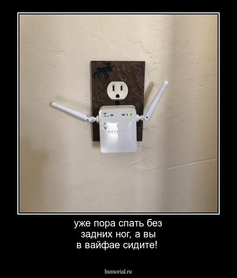 уже пора спать без задних ног, а вы в вайфае сидите!