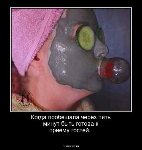 Когда пообещала через пять минут быть готова к приёму гостей.