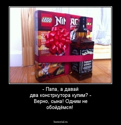- Пап, а давай два констуктора купим? - Верно, сына! Одним не обойдёмся!
