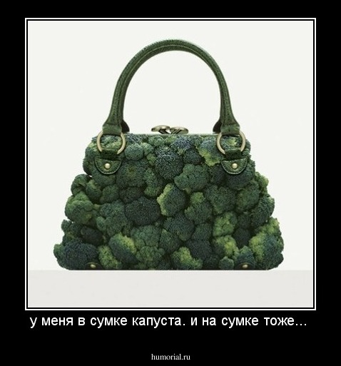 у меня в сумке капуста. и на сумке тоже... 