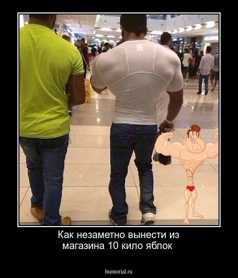 Как незаметно вынести из магазина 10 кило яблок
