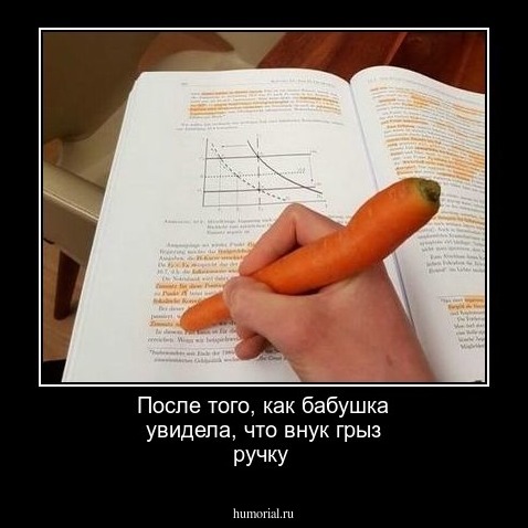После того, как бабушка увидела, что внук грыз ручку