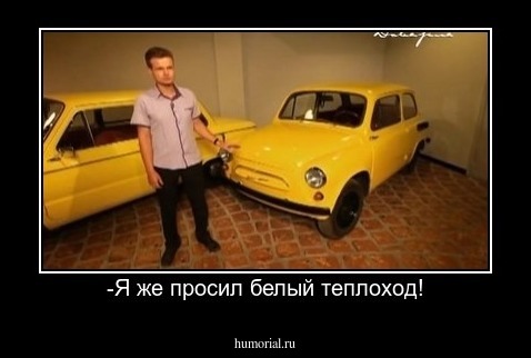 -Я же просил белый теплоход!