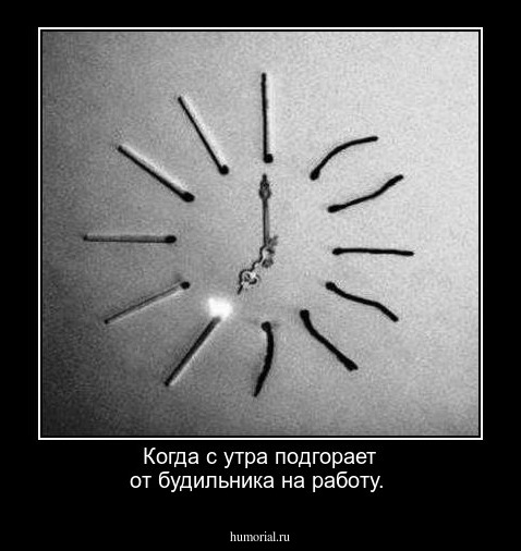 Когда с утра подгорает от будильника на работу.