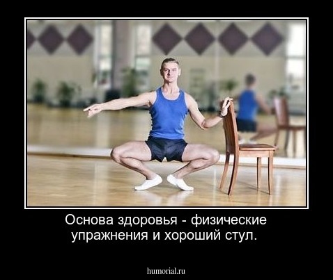 Основа здоровья - физические упражнения и хороший стул.