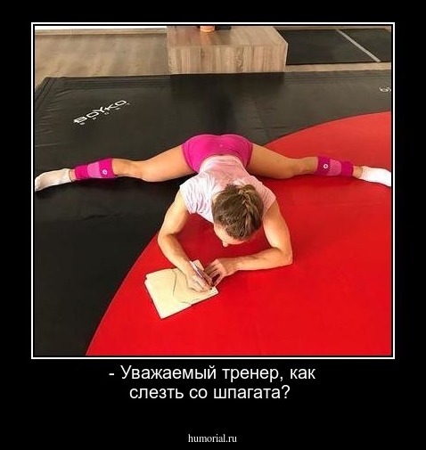 - Уважаемый тренер, как слезть со шпагата?