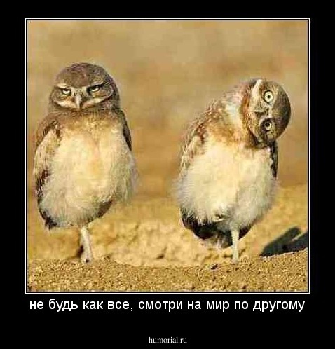 не будь как все, смотри на мир по другому