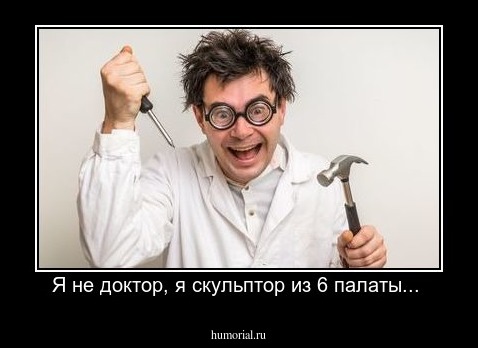 Я не доктор, я скульптор из 6 палаты... 