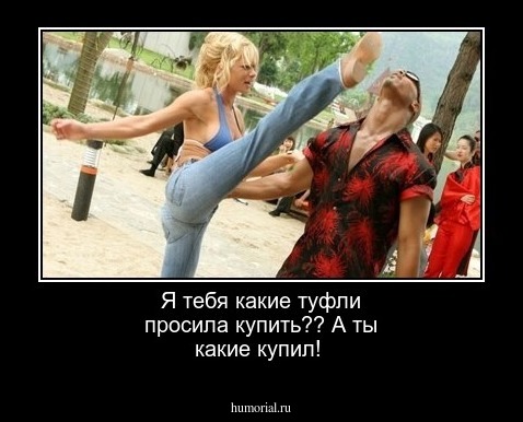 Я тебя какие туфли просила купить?? А ты какие купил!