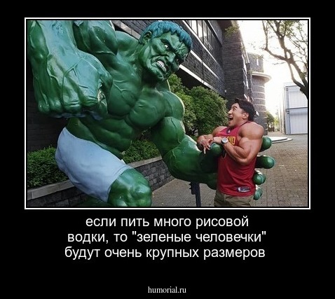 если пить много рисовой водки, то "зеленые человечки" будут очень крупных размеров