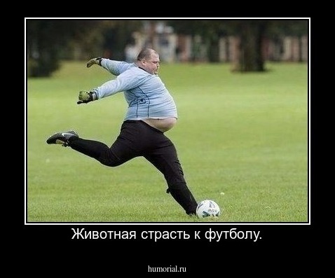 Животная страсть к футболу.
