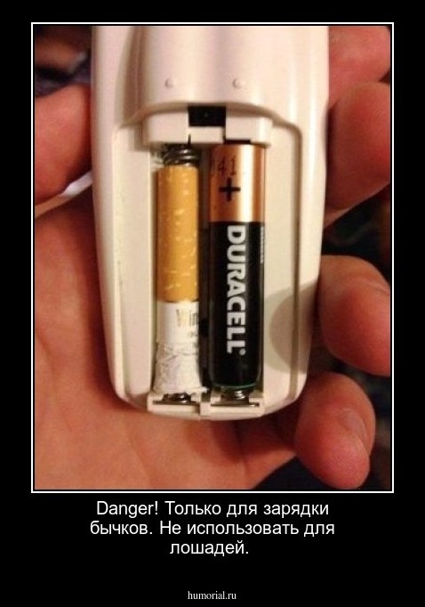 Danger!  Только для зарядки бычков. Не использовать для лошадей. 